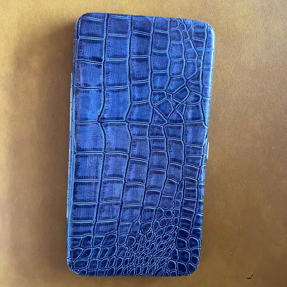 Snakeskin navy wallet